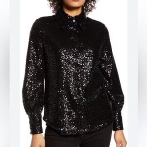 Halogen Atlantic Pacific sequin shirt